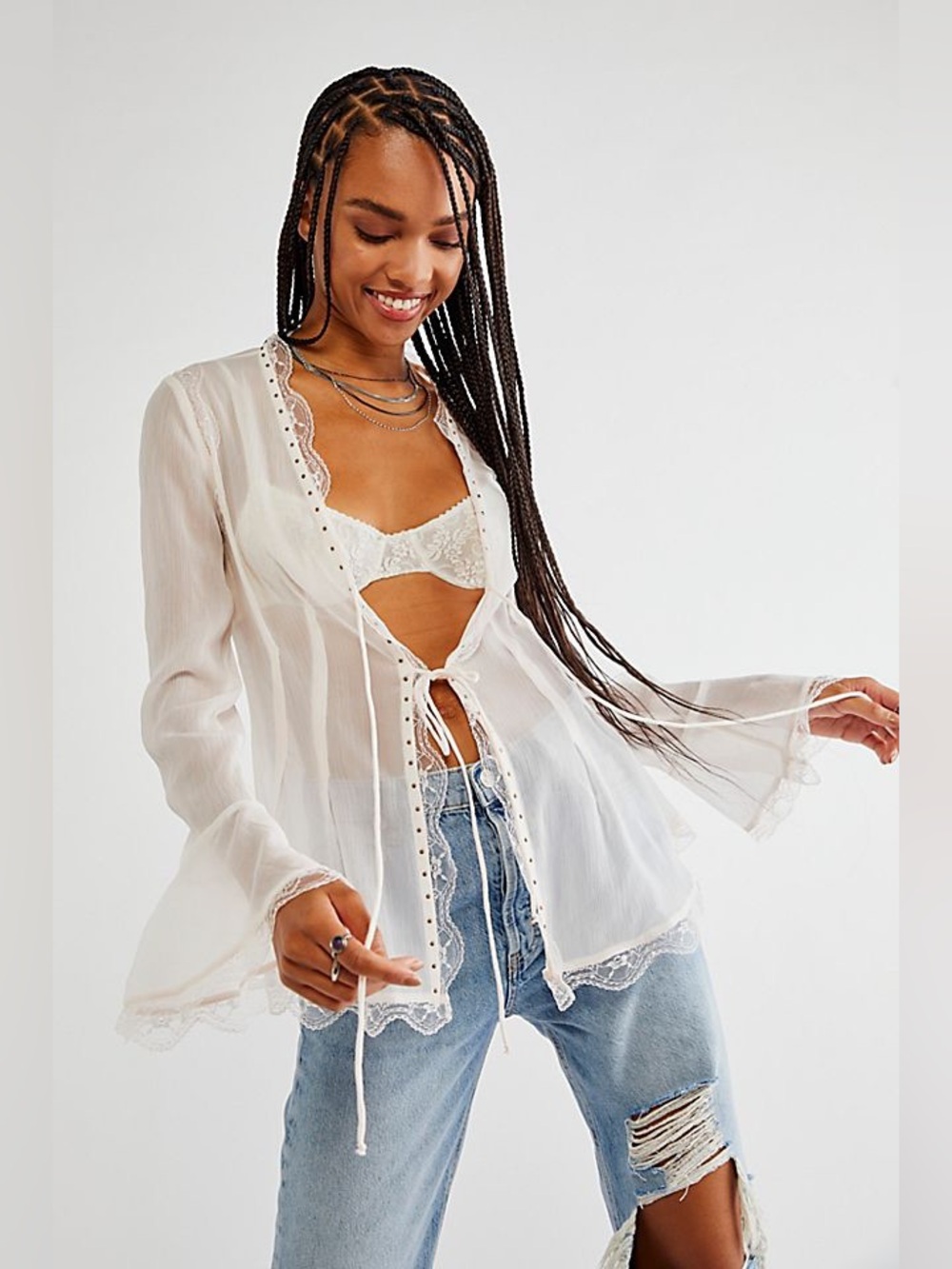 Free People x Revolve Galaxy Studded Top in Dreamt Kiss - Picture 4 of 10
